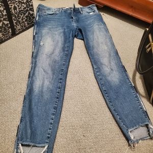 Jeans with knit design